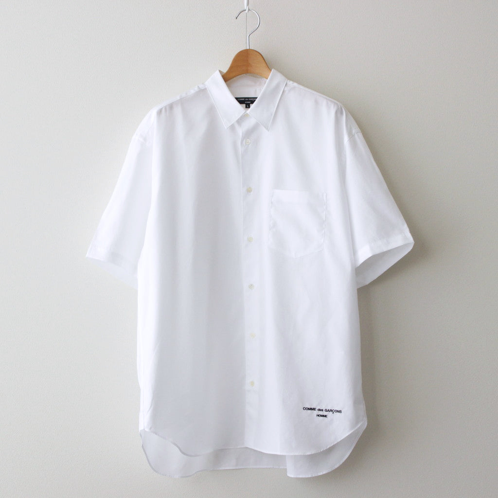 綿ブロード S/S シャツ #WHITE [HM-B103-051]
