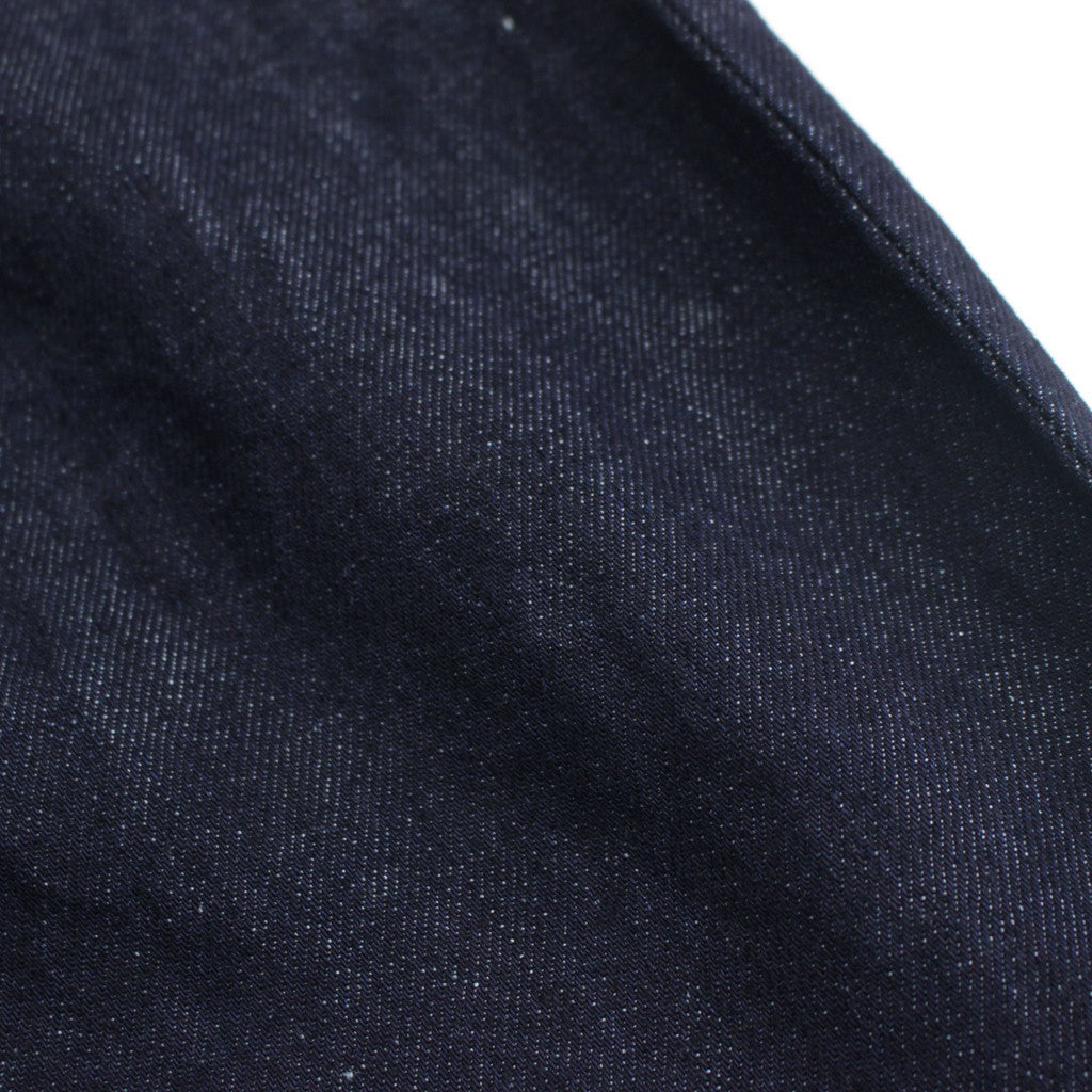 綿麻デニム 製品洗 ワイドテーパードパンツ #INDIGO [HM-P024-051]