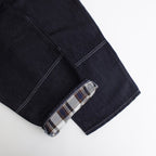 綿麻デニム 製品洗 ワイドテーパードパンツ #INDIGO [HM-P024-051]