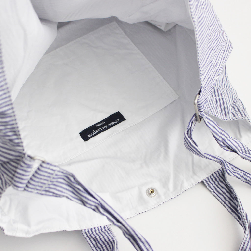 Cotton stripe product wash 2WAY bag #NAVY×WHITE [HM-K204-051]