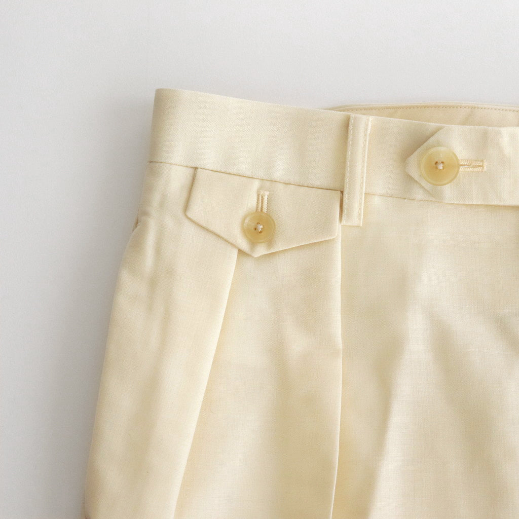 TROPICAL WOOL KID MOHAIR SLACKS #IVORY [A24SP05WM]