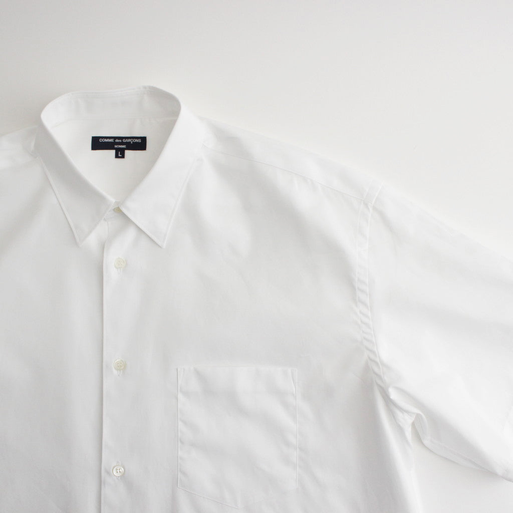 Cotton broadcloth S/S shirt #WHITE [HM-B103-051]