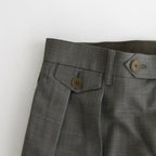 TROPICAL WOOL KID MOHAIR SLACKS #GRAY CHECK [A24SP05WM]
