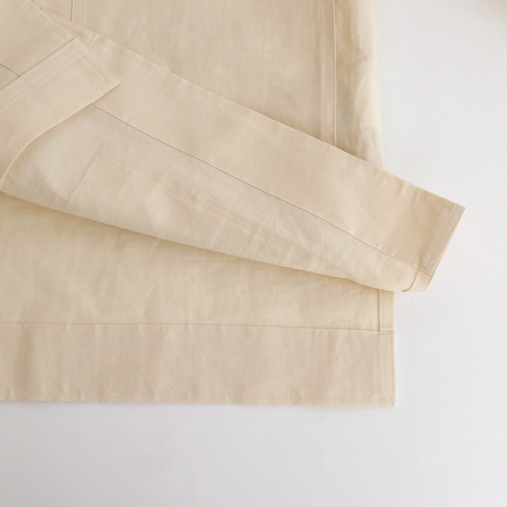 HIGH DENSITY FINX LINEN WEATHER SHIRT BLOUSON #ECRU [A24SS01LW]