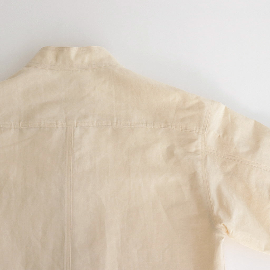 HIGH DENSITY FINX LINEN WEATHER SHIRT BLOUSON #ECRU [A24SS01LW]