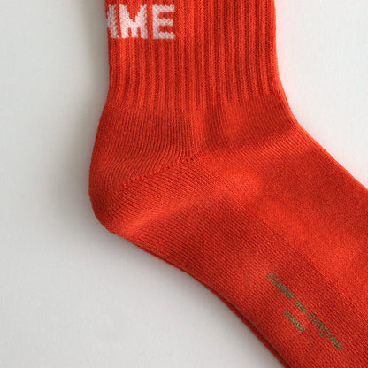 Cotton pile socks with logo #ORANGE [HN-K501-051]