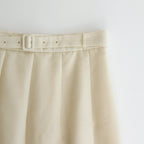 TROPICAL WOOL KID MOHAIR PLEATED SKIRT #IVORY [A24SS06WM]