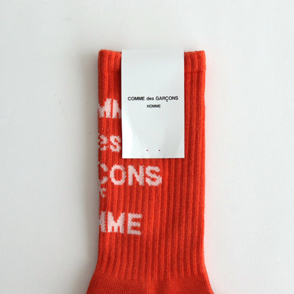 Cotton pile socks with logo #ORANGE [HN-K501-051]