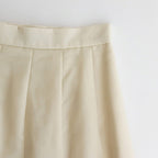 TROPICAL WOOL KID MOHAIR PLEATED SKIRT #IVORY [A24SS06WM]