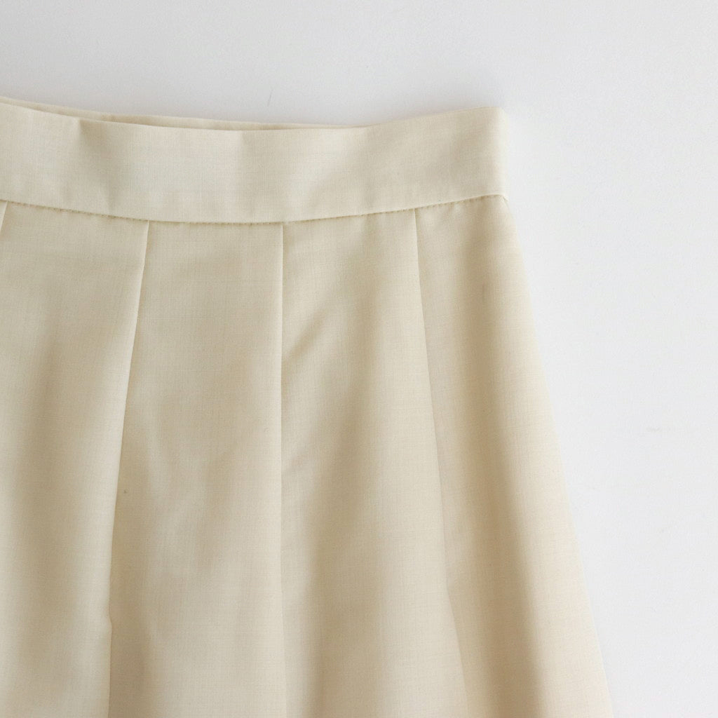 TROPICAL WOOL KID MOHAIR PLEATED SKIRT #IVORY [A24SS06WM]