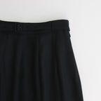 TROPICAL WOOL KID MOHAIR PLEATED SKIRT #BLACK [A24SS06WM]