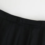 TROPICAL WOOL KID MOHAIR PLEATED SKIRT #BLACK [A24SS06WM]