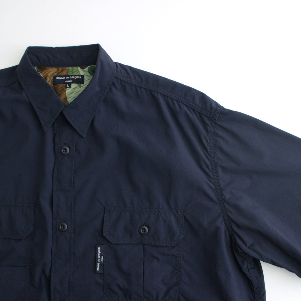 Nylon Typewriter S/S Shirt #NAVY [HM-B021-051]