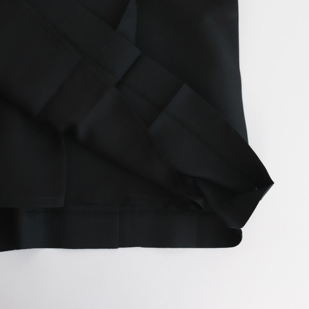 TROPICAL WOOL KID MOHAIR PLEATED SKIRT #BLACK [A24SS06WM]