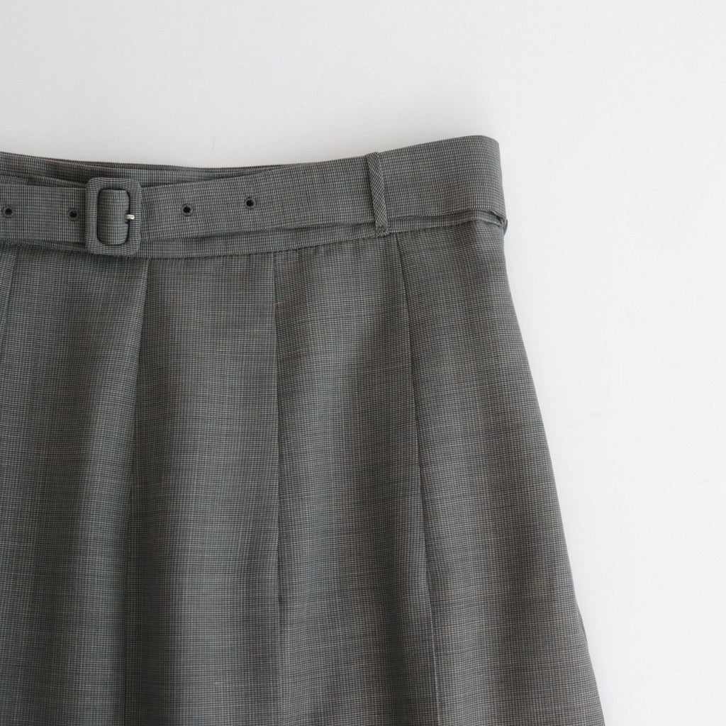 TROPICAL WOOL KID MOHAIR PLEATED SKIRT #GRAY CHECK [A24SS06WM]