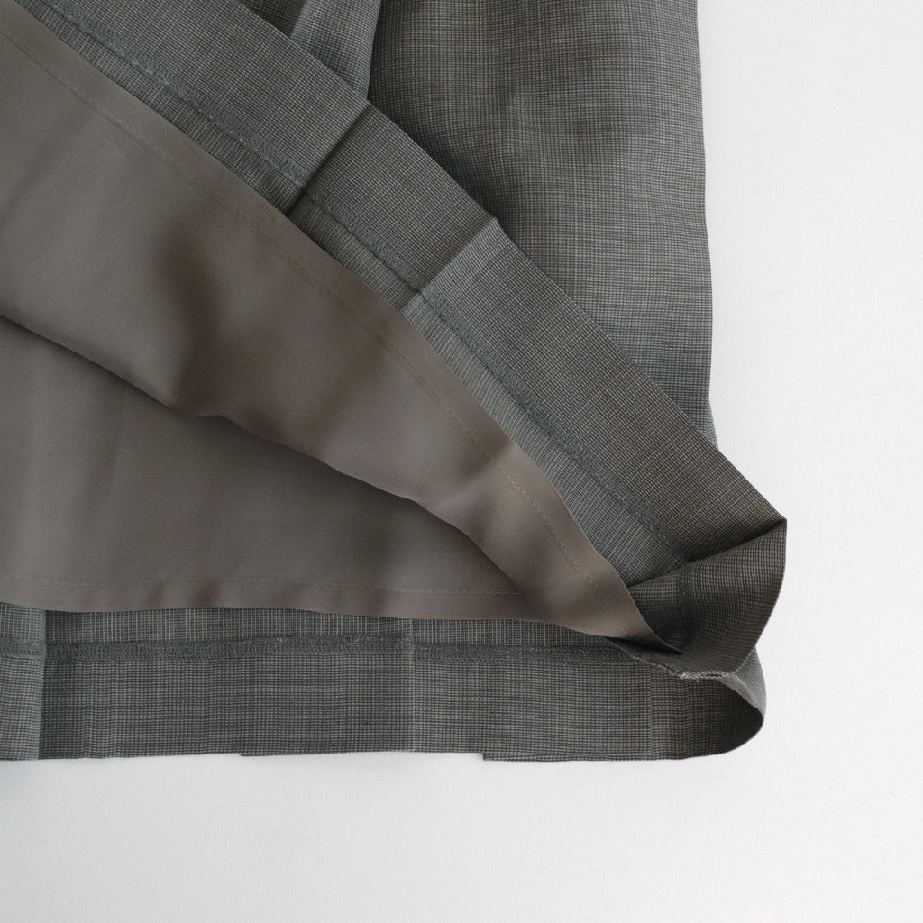 TROPICAL WOOL KID MOHAIR PLEATED SKIRT #GRAY CHECK [A24SS06WM]