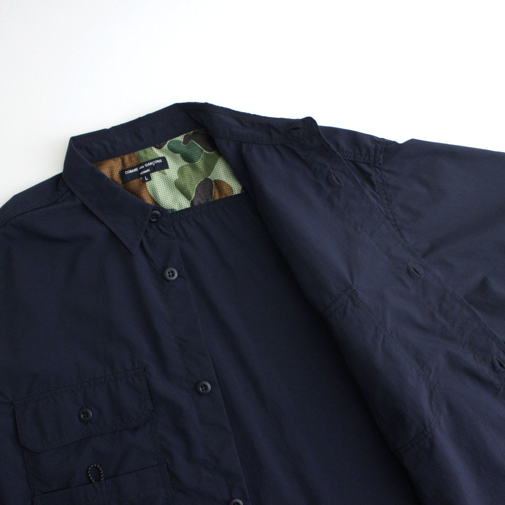 Nylon Typewriter S/S Shirt #NAVY [HM-B021-051]