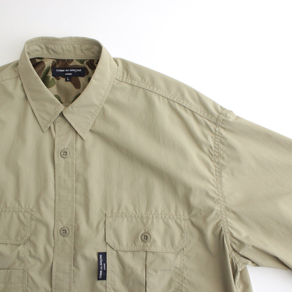 Nylon Typewriter S/S Shirt #BEIGE [HM-B021-051]