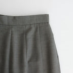 TROPICAL WOOL KID MOHAIR PLEATED SKIRT #GRAY CHECK [A24SS06WM]