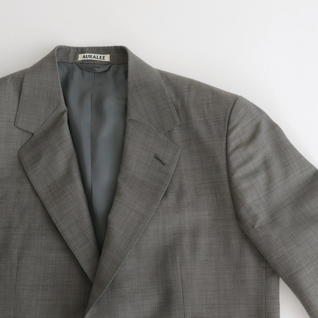 TROPICAL WOOL KID MOHAIR JACKET #GRAY CHECK [A24SJ04WM]