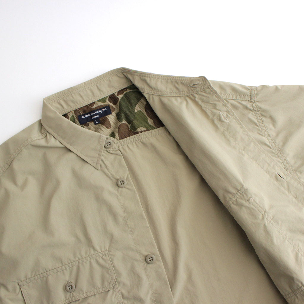 Nylon Typewriter S/S Shirt #BEIGE [HM-B021-051]