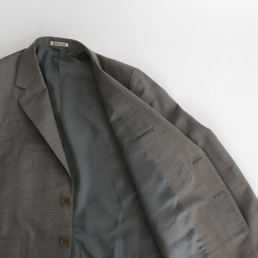 TROPICAL WOOL KID MOHAIR JACKET #GRAY CHECK [A24SJ04WM]