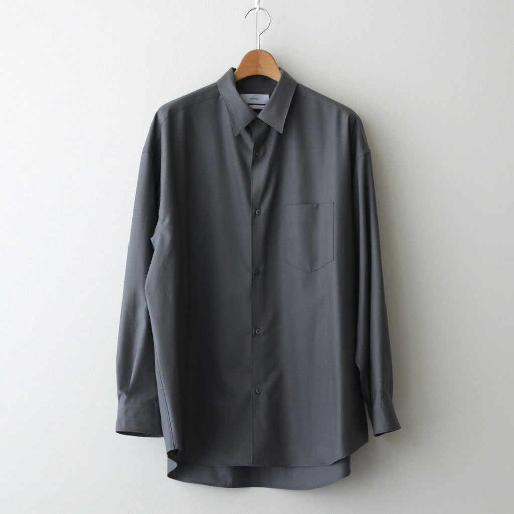 Fine Wool Tropical Oversized Regular Collar Shirt #GRAY [GM241-50040]