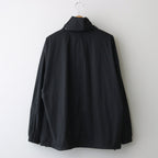 HARD TWIST POLYESTER SATIN LAMINATE ZIP BLOUSON #BLACK [A24SB02SL]