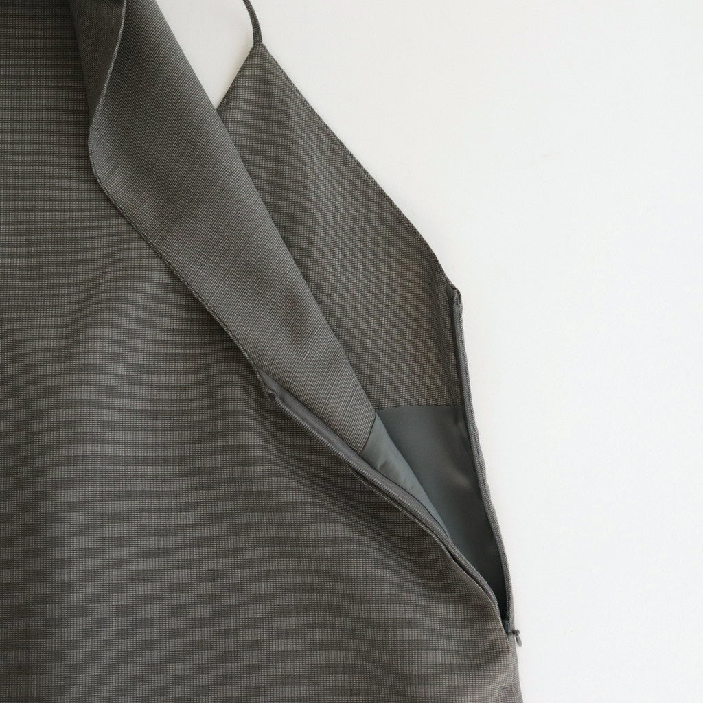 TROPICAL WOOL KID MOHAIR DRESS #GRAY CHECK [A24SD07WM]