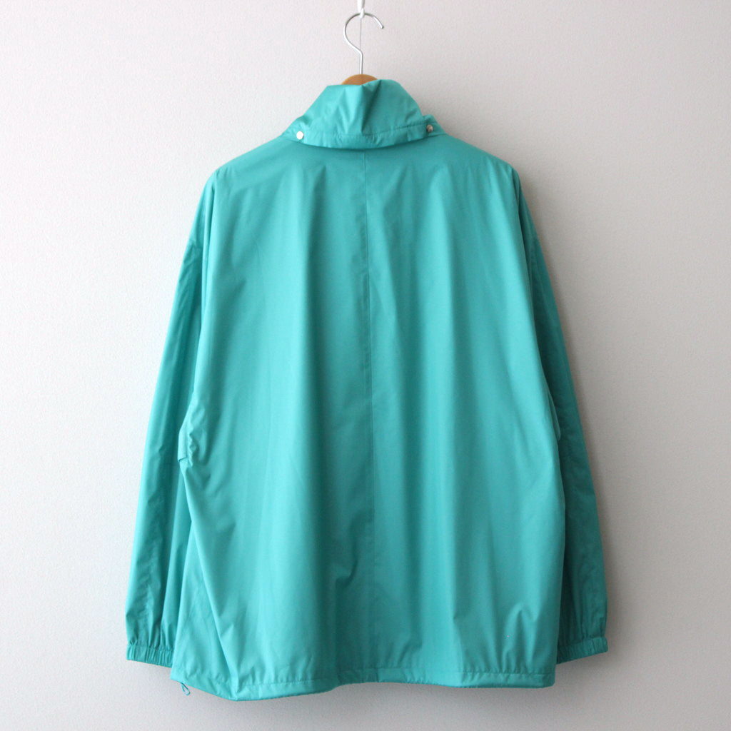 HARD TWIST POLYESTER SATIN LAMINATE ZIP BLOUSON #TURQUOISE BLUE [A24SB02SL]