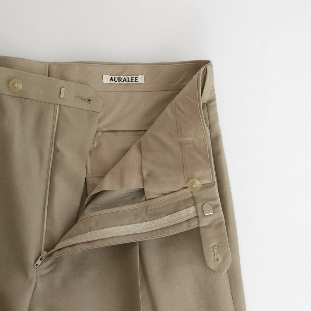 TROPICAL WOOL KID MOHAIR SLACKS #GRAY BEIGE [A24SP03WM] - ciacura