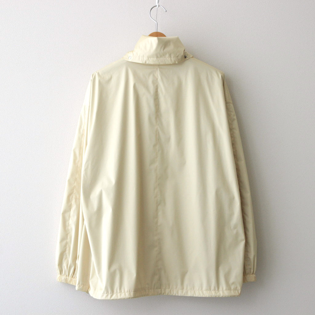 HARD TWIST POLYESTER SATIN LAMINATE ZIP BLOUSON #LIGHT BEIGE [A24SB02SL]