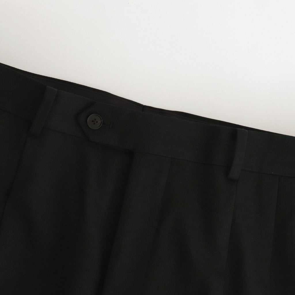 LIGHT WOOL MAX GABARDINE TWO-TUCK SLACKS #TOP BLACK [A24SP03MG]