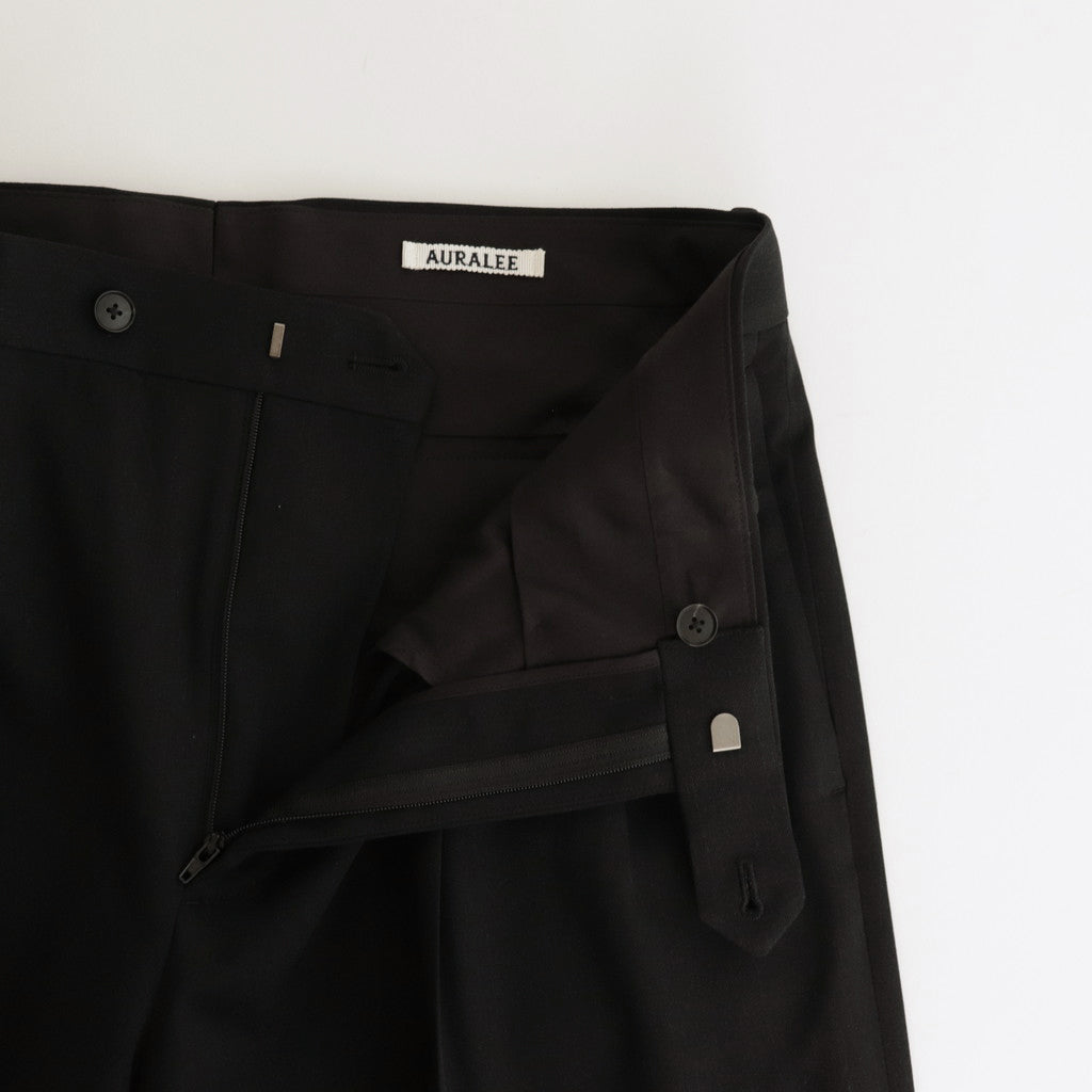 LIGHT WOOL MAX GABARDINE TWO-TUCK SLACKS #TOP BLACK [A24SP03MG