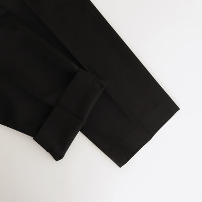 LIGHT WOOL MAX GABARDINE TWO-TUCK SLACKS #TOP BLACK [A24SP03MG]