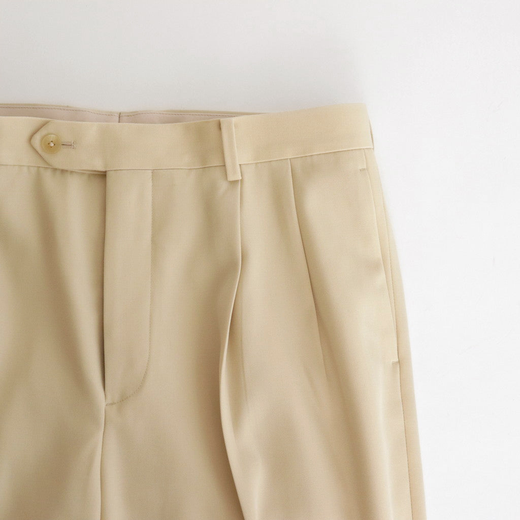 LIGHT WOOL MAX GABARDINE TWO-TUCK SLACKS #IVORY [A24SP03MG]