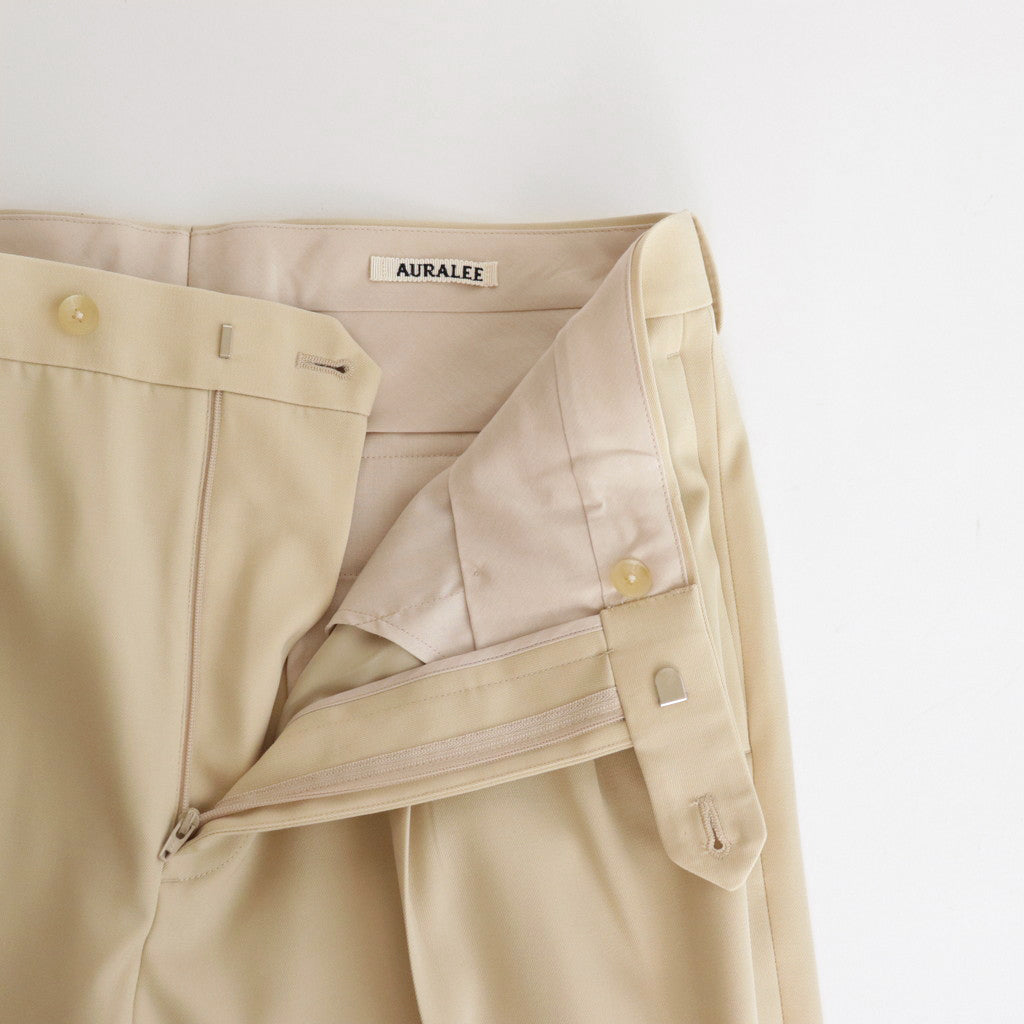 LIGHT WOOL MAX GABARDINE TWO-TUCK SLACKS #IVORY [A24SP03MG]