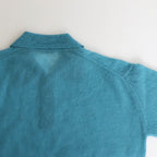 KID MOHAIR SHEER KNIT SHORT POLO #TURQUOISE BLUE [A24SP03FG]