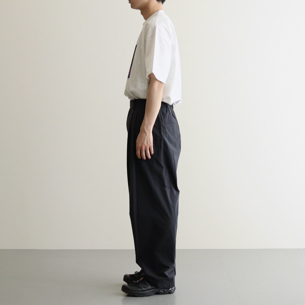 WINDPROOF NYLON WIDE EASY TROUSERS #BLACK [ST.813]