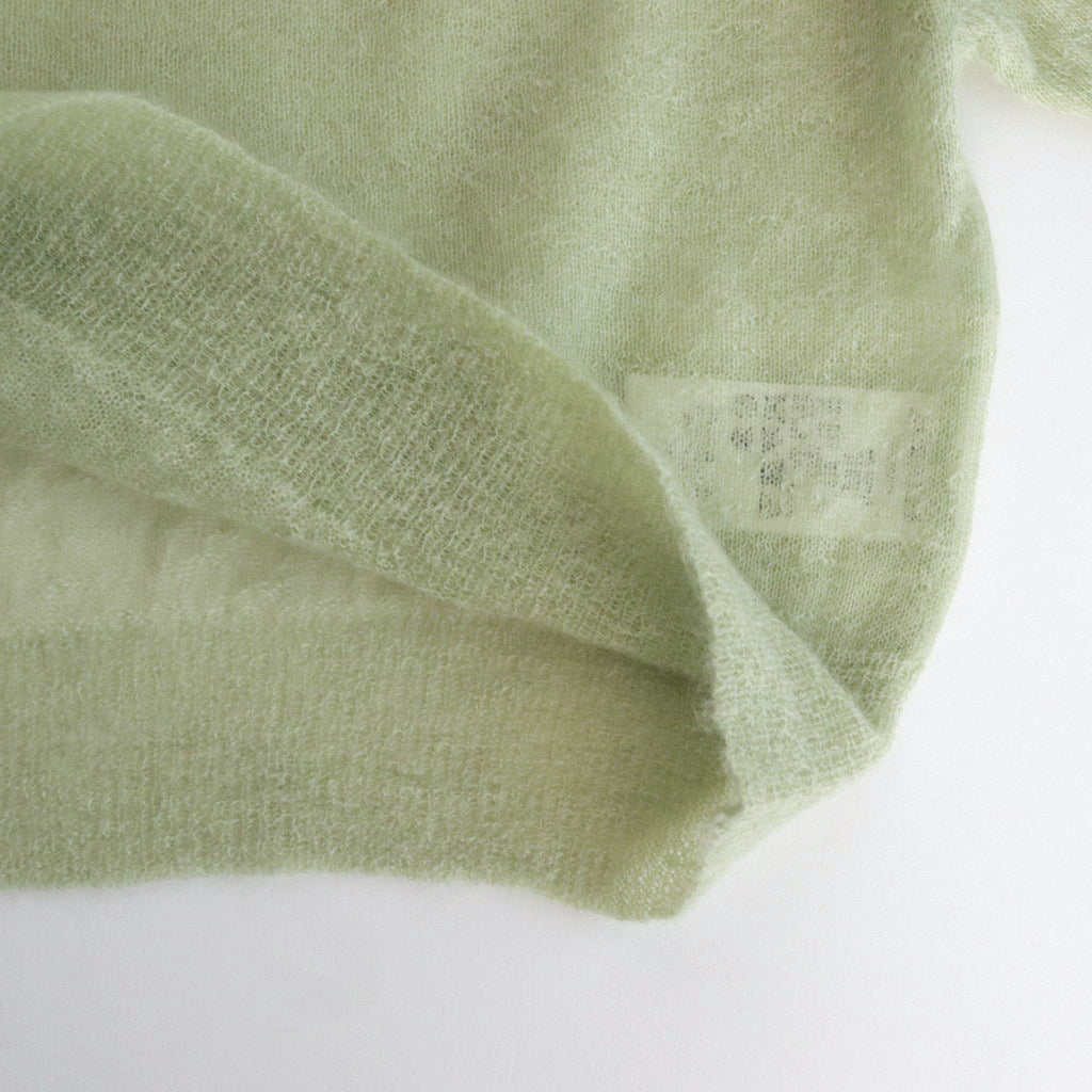 KID MOHAIR SHEER KNIT SHORT POLO #LIGHT GREEN [A24SP03FG