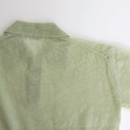 KID MOHAIR SHEER KNIT SHORT POLO #LIGHT GREEN [A24SP03FG]
