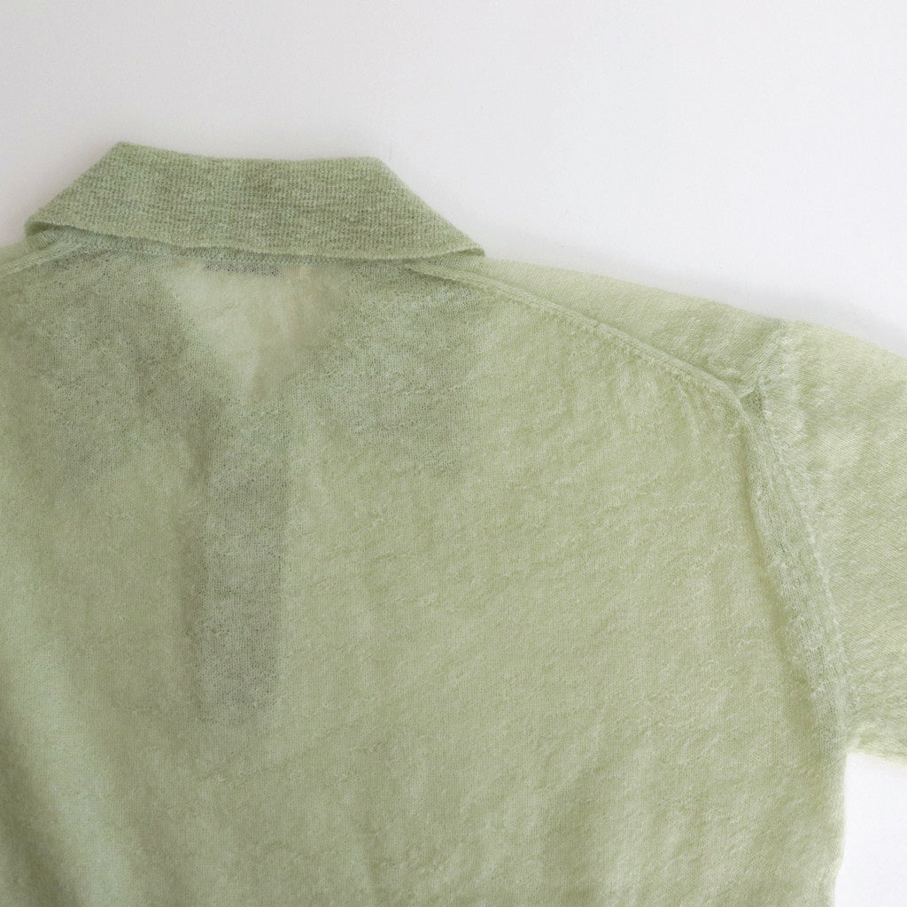 KID MOHAIR SHEER KNIT SHORT POLO #LIGHT GREEN [A24SP03FG]