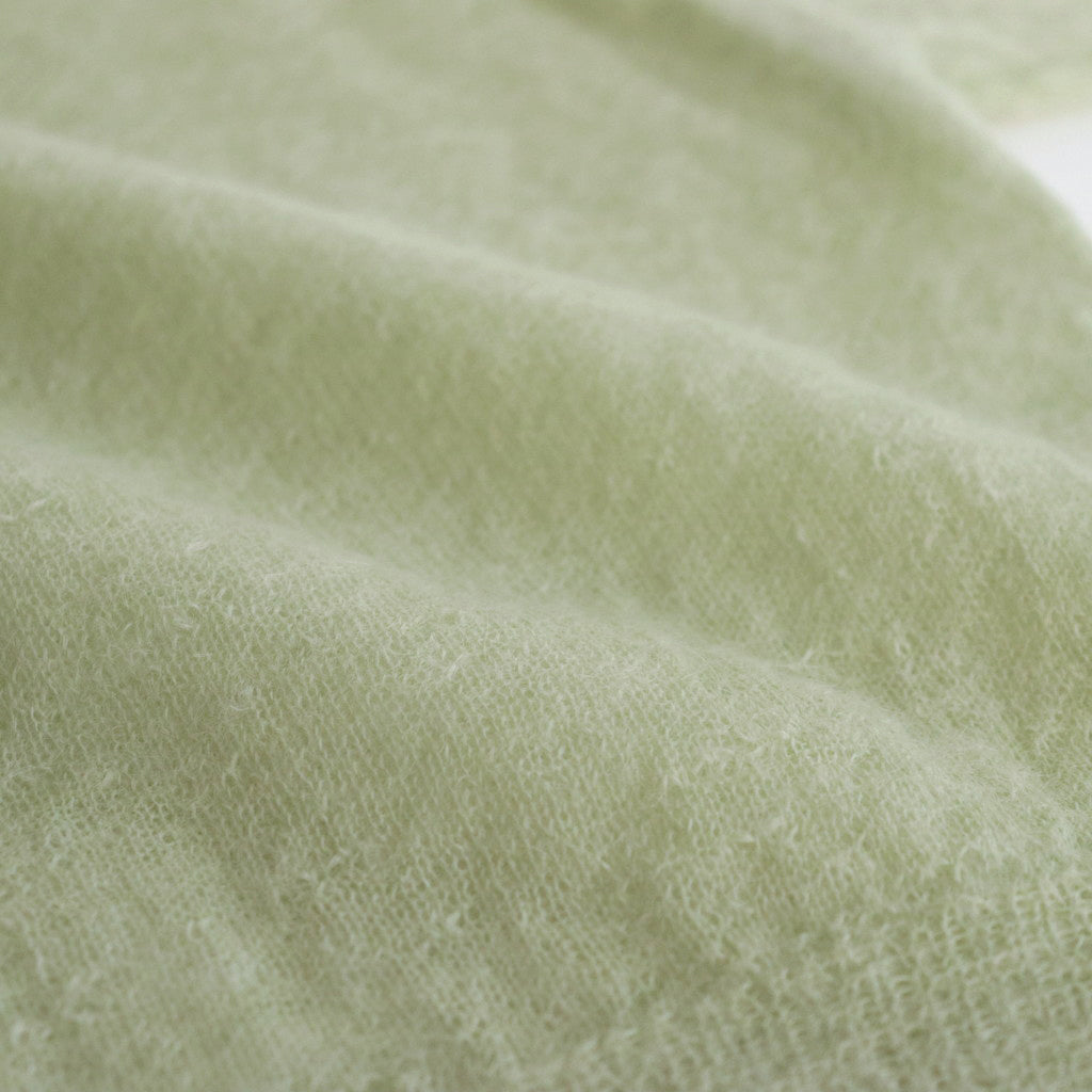 KID MOHAIR SHEER KNIT SHORT POLO #LIGHT GREEN [A24SP03FG]