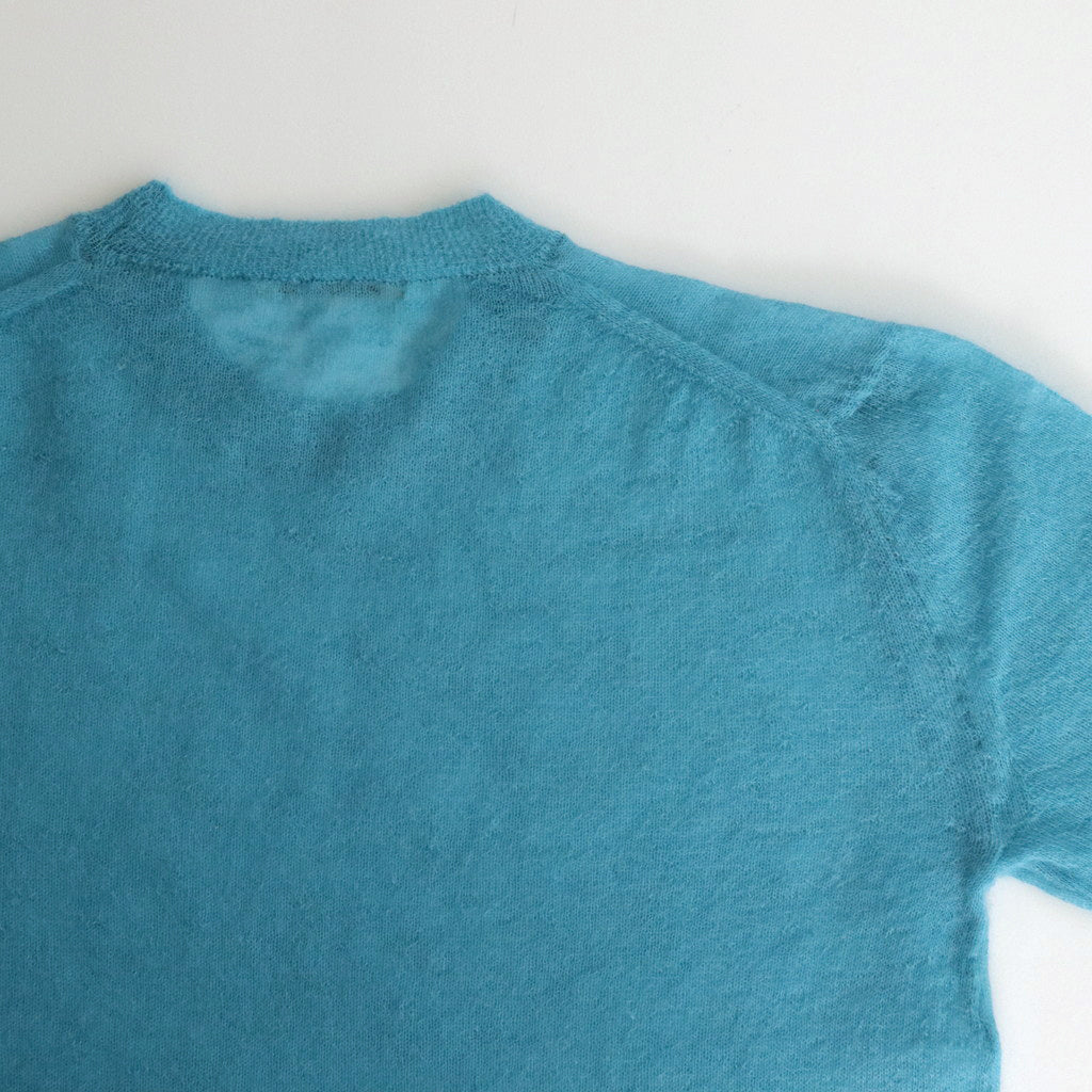 KID MOHAIR SHEER KNIT TEE #TURQUOISE BLUE [A24ST04FG]