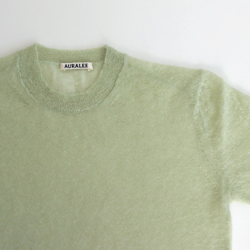 KID MOHAIR SHEER KNIT TEE #LIGHT GREEN [A24ST04FG]