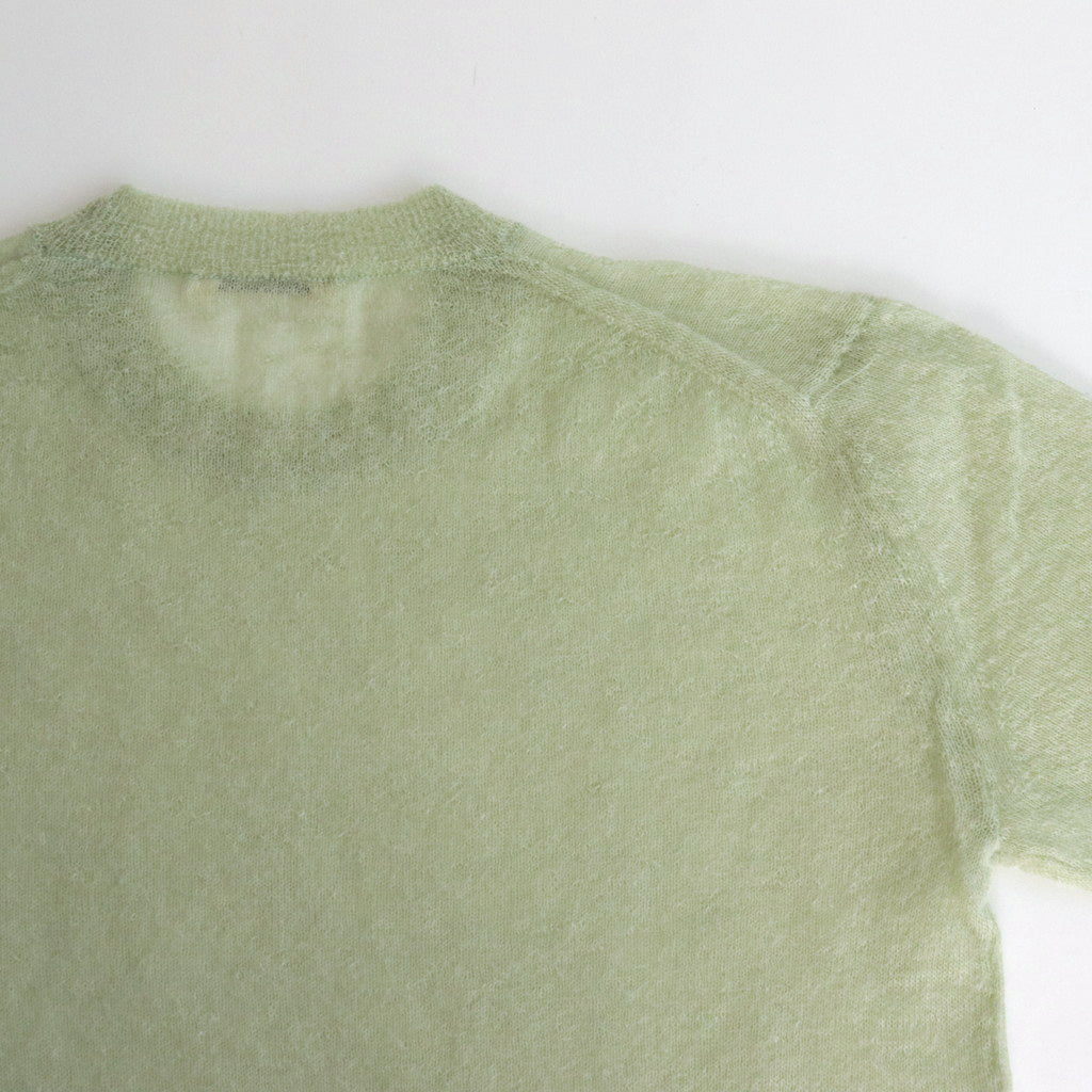 KID MOHAIR SHEER KNIT TEE #LIGHT GREEN [A24ST04FG]