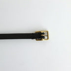 LEATHER NARROW LONG BELT #BLACK [A24SB03RP-W]