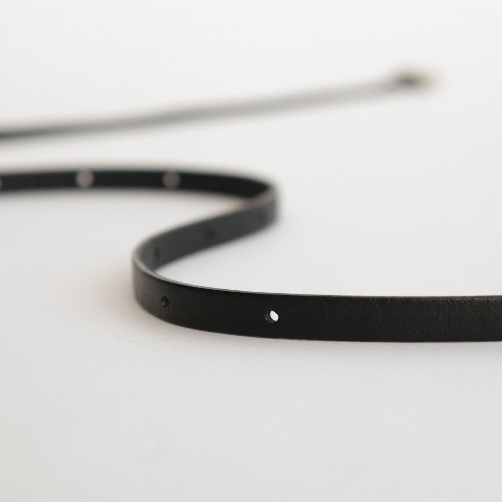 LEATHER NARROW LONG BELT #BLACK [A24SB03RP-W]
