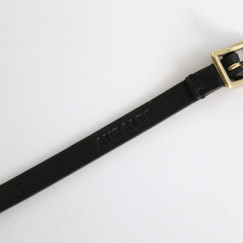 LEATHER NARROW LONG BELT #BLACK [A24SB03RP-W]