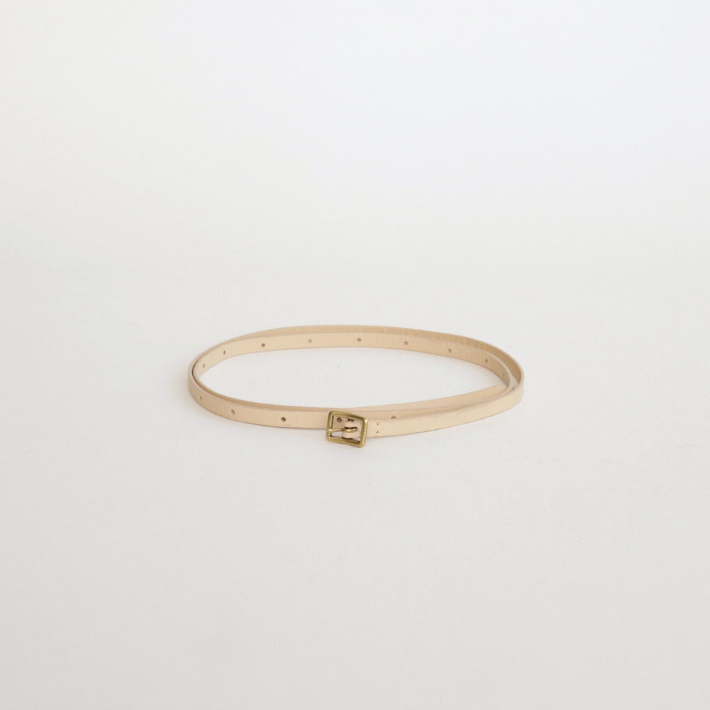 LEATHER NARROW LONG BELT #BEIGE [A24SB03RP-W]